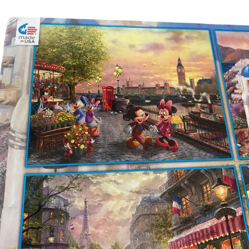 NIB Disney Collection Thomas Kinkade 4-in-1 Multipack World Travel Jigsaw Puzzle